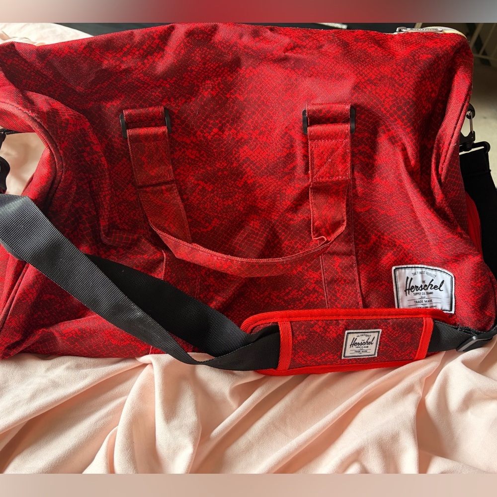 Herschel Red Snakeprint Duffle Bag - Picture 2 of 11